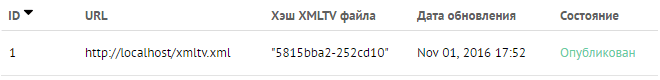 результат добавления EPG
