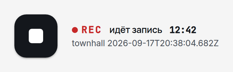 Кнопка во время записи