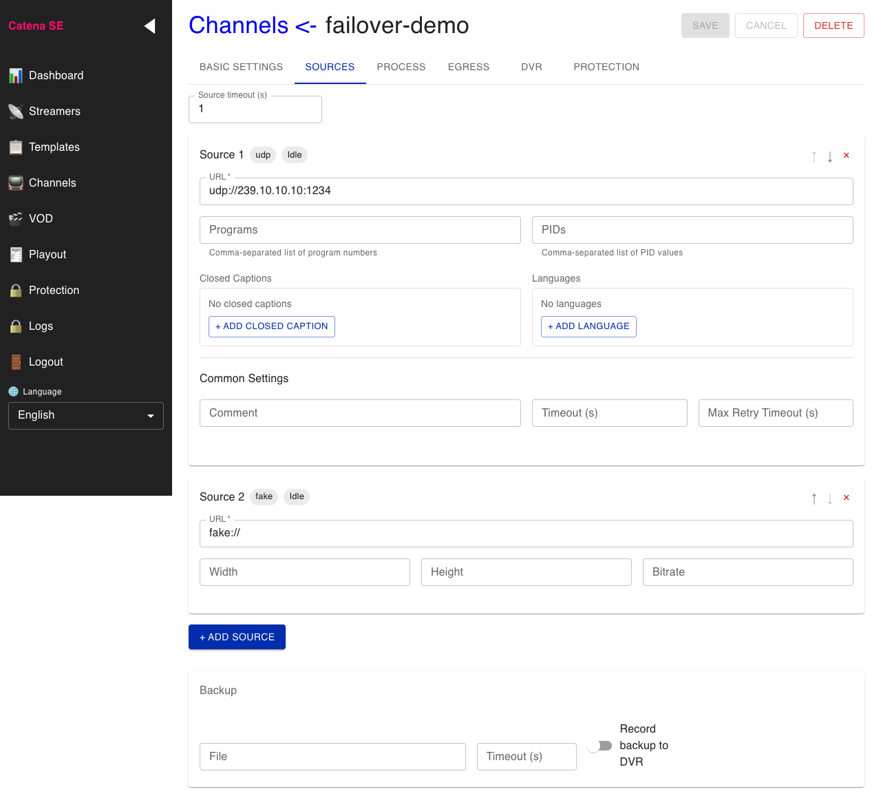 Два источника настроены