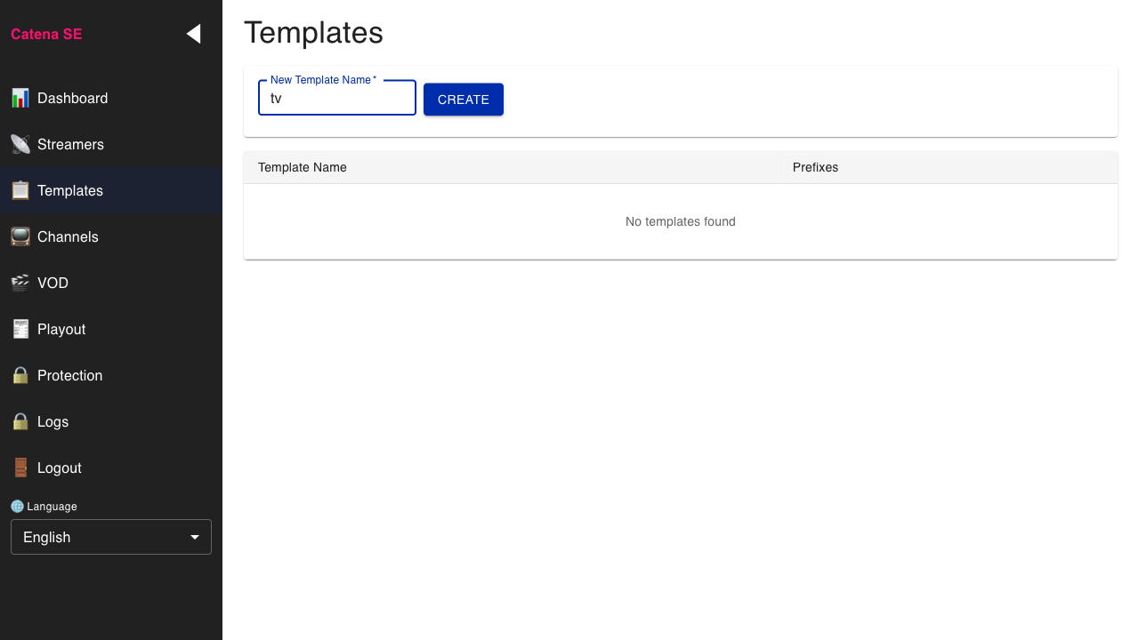 Форма создания темплейта