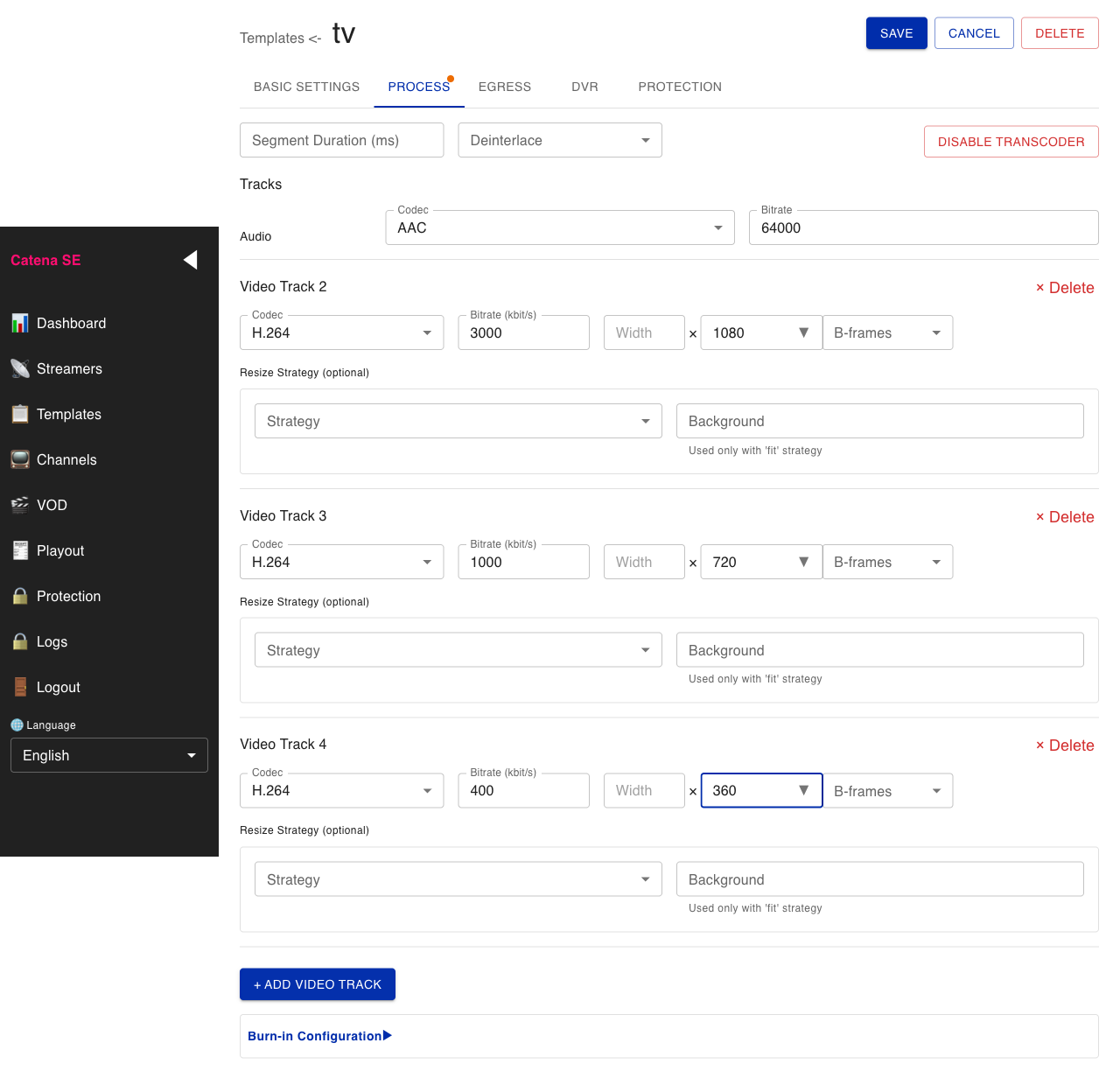 Транскодер темплейта: три качества