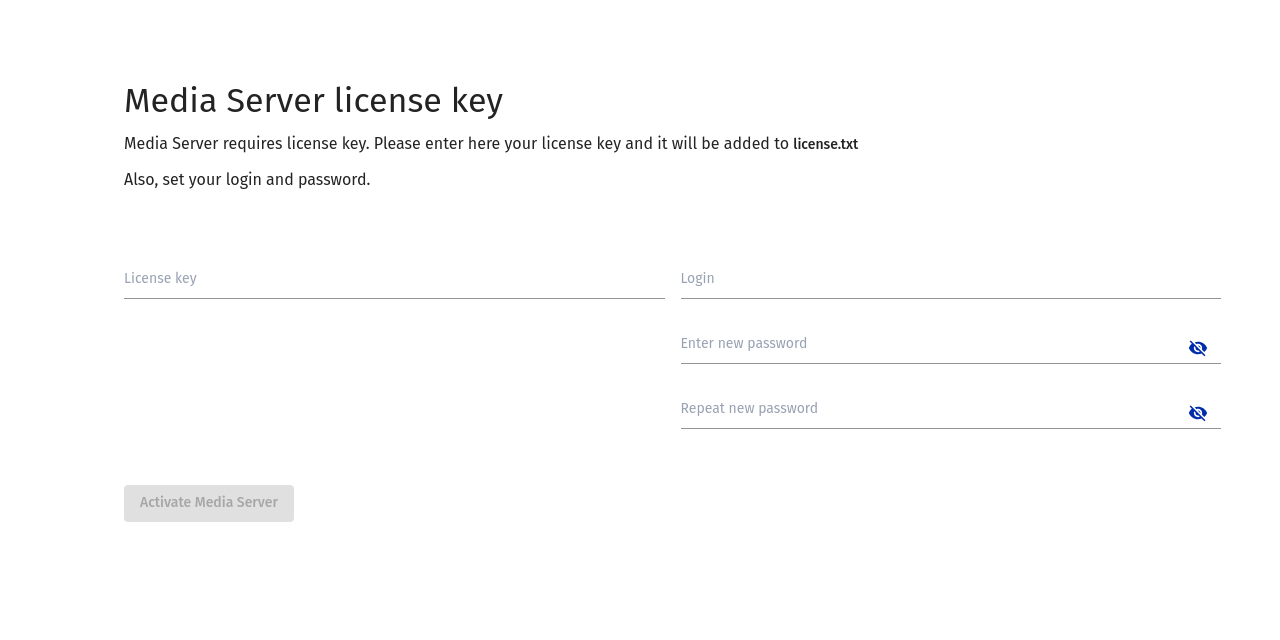 Стартовая страница Flussonic