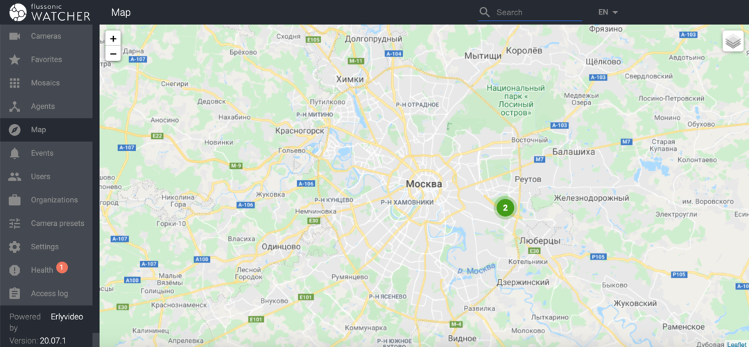 Добавление камер на план помещения