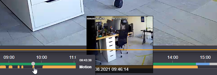 Отметки событий движения на временной шкале